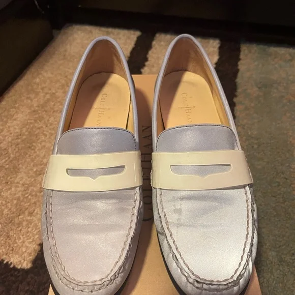 Reflective COLE HAAN Loafers White/Silver Monroe Penny Argento Reflect - Picture 5 of 8